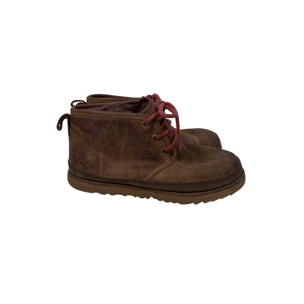 UGG Neumel Waterproof Chukka Boots Mens 7 Brown Suede Lace Up Mid Top